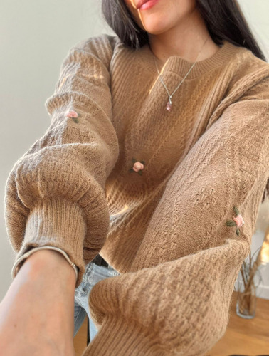 Sweater Importado De Mujer Bordado Super Suave Y Calentito