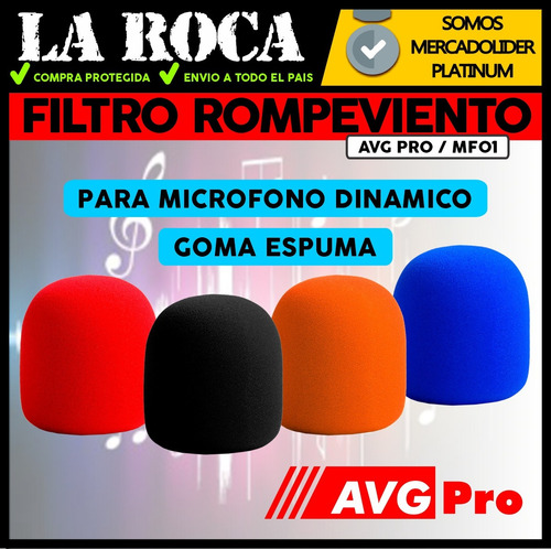 Imagen 3 de 10 de Rompevientos Filtro Anti Pop Para Microfonos - La Roca