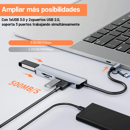 Adaptador Usb C Hub Tipo C Multipuerto 5 En 1