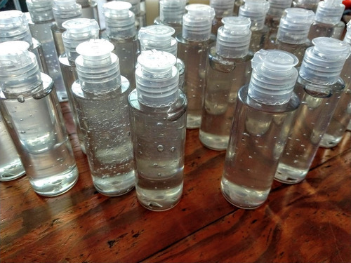 Alc. En Gel Envase Pet Cristal 60 Cc Para Souvenirs X10