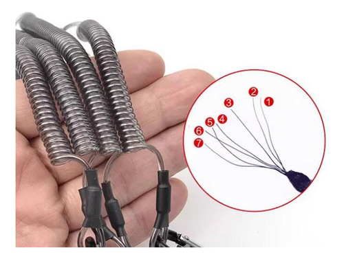 4 Llavero Retráctil Seguro Con Cordón En Espiral, Plata