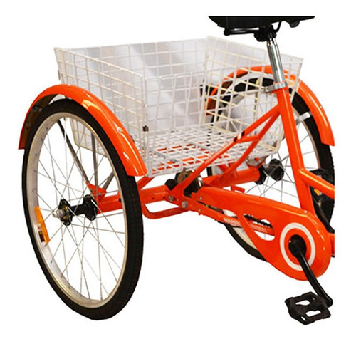 Triciclo Rodada 24 Naranja Canasta Trasera Pl7001 Gospel