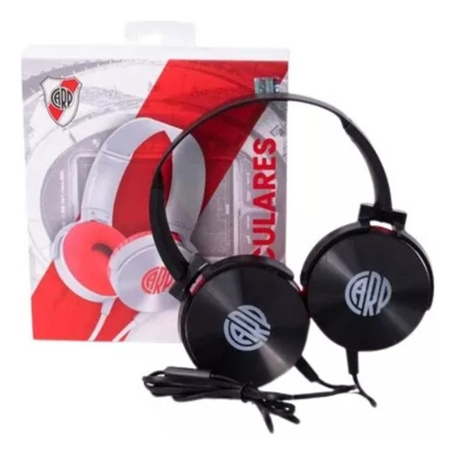 Auriculares River Plate C/cable Licencia Oficial Color Negro