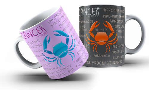 Caneca De Signos Lado Bom E Lado Ruim 325ml Cor Signo De Câncer