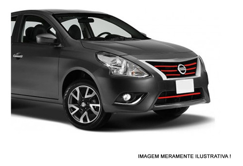 Friso Vermelho Grade E Parachoque Nissan Versa 16 17 18 19