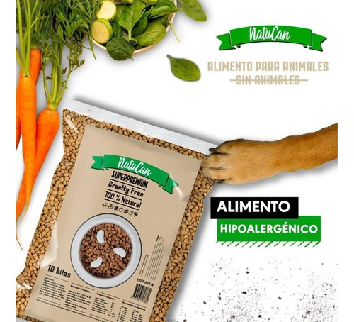 Imagen 2 de 9 de Alimento Balanceado Vegano Super Premium Perros Natucan 20kg