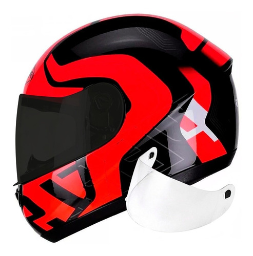 Capacete Peels Spike New Ghost Preto Vermelho + Viseira