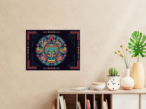 Cuadro Decorativo Canvas Calendario Azteca 30x40cm