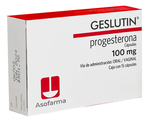 Geslutin Progesterona 100 Mg Con 15 Capsulas