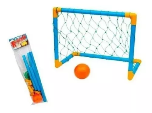 Jogo De Boliche Infantil C/ 2 Bolas 16cm + Trave De Futebol