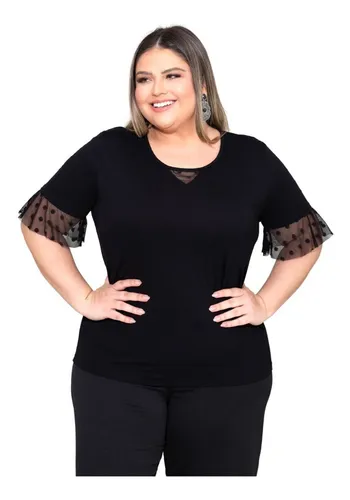 Blusas femininas plus hotsell size em promoção