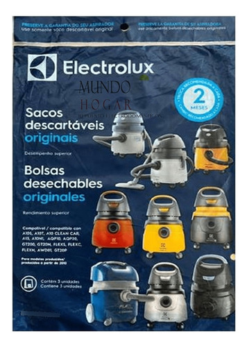 Kit De 3 Bolsas Desechables Aspiradora Electrolux Gt2000 