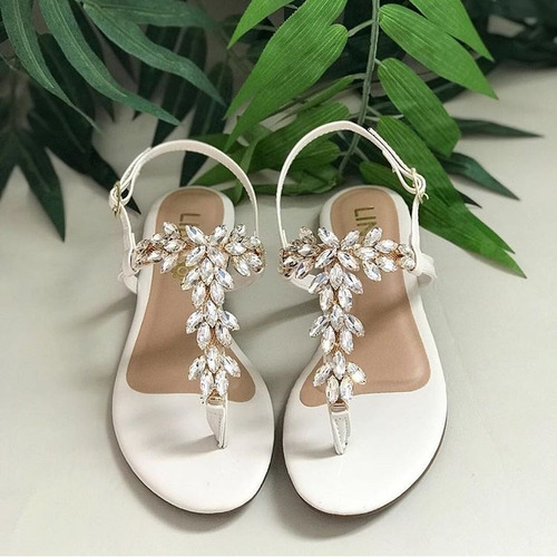 Kit 3 Pares Sandália Rasteirinha Strass Pedras Pedraria | Mercado Livre