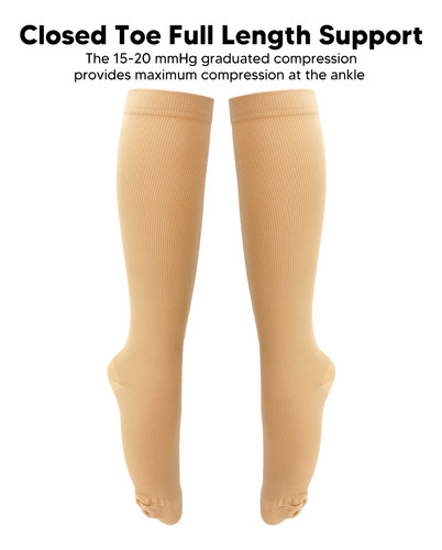 Calcetines De Compresión Con Cremallera Para Mujer, 1 Par, 1