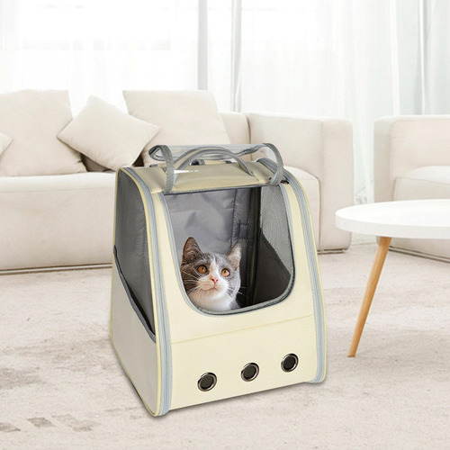 C-w Ventilar Pet Carrier Mochila Bolsa De Viaje Beige