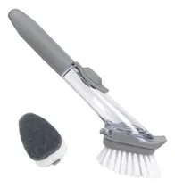 Comprar Cepillo De Cocina Limpiador Lavaplatos Dispenser Detergente Color Gris