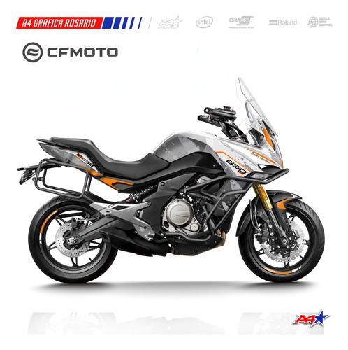 Calcos Cfmoto Mt650 Mt 650 Diseño Adventure Naranja