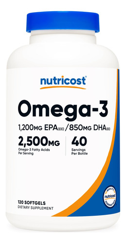 Original Nutricost Aceite De Pescado Omega 3, 2400mg, 120cap