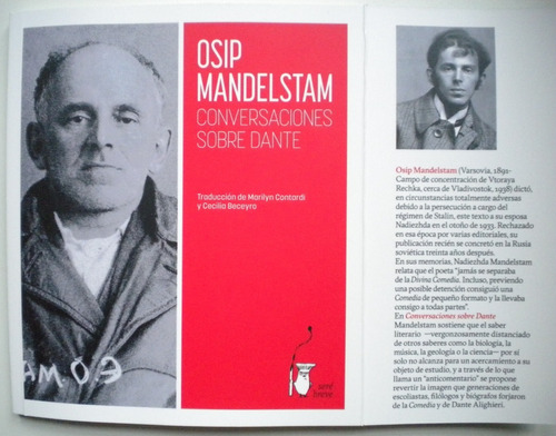 Mandelstam Osip / Conversaciones Sobre Dante / Ed Seré Breve