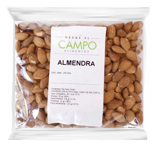 Almendra Entera Desde El Campo X 250 Grs