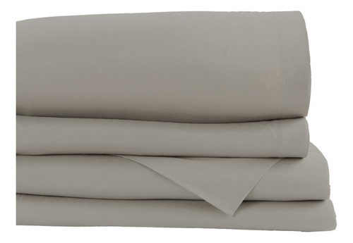 Juego De Sábana King Size Percal Gris Medio