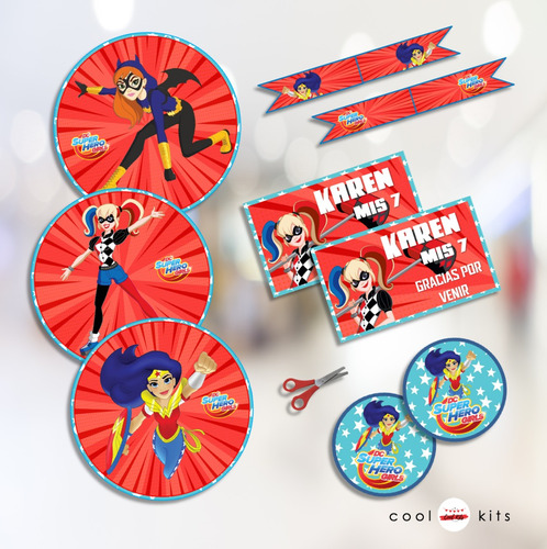 Kit Imprimible Dc Super Hero Girls Personalizado Candybar