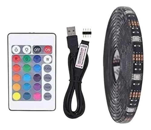 Tira Led Rgb 5050 3mts Control Fuente Usb  Tik Tok Tv Denbu