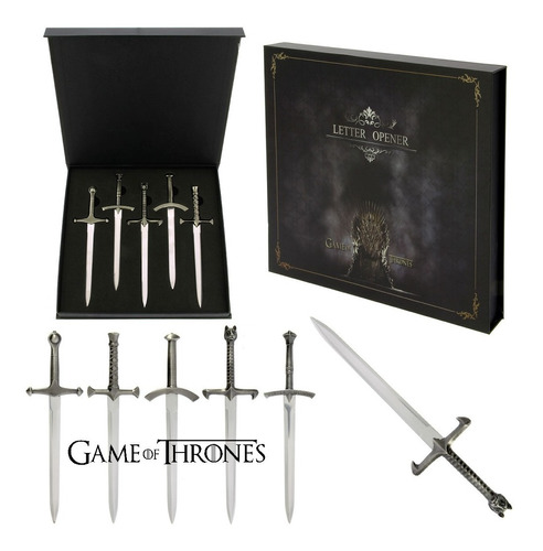 Conjunto Com 5 Mini Espadas Game Of Thrones 22cm
