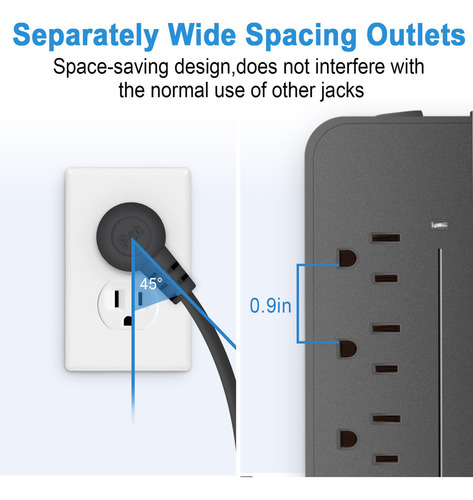 Soporte Protector De Pared Usb Para Escritorio, Conector Usb