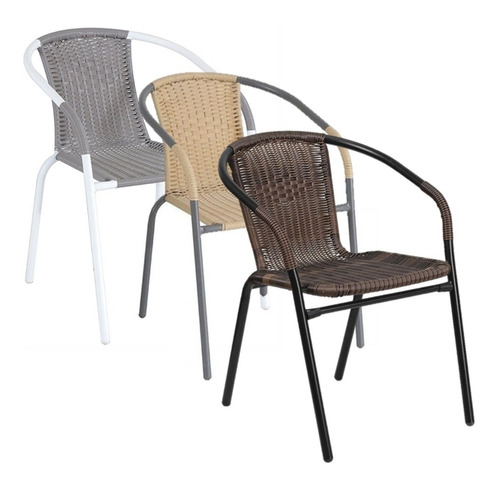 Silla Rattan Ratan Jardin Patio Terraza Apilable Bar Resto