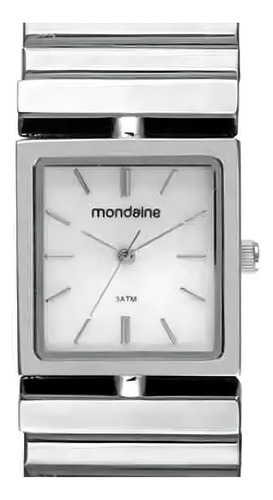 Relógio Mondaine Prata Feminino Analógico Metal 32785l0mvne2 Correia Prateado Bisel Prateado Fundo Branco
