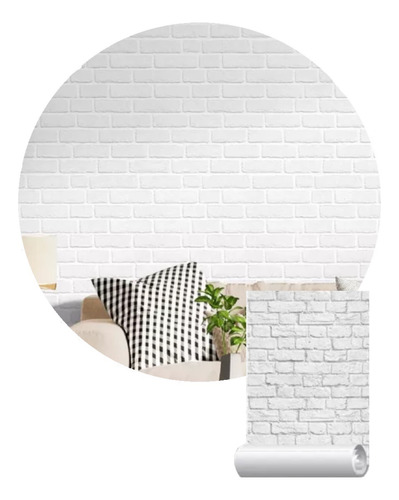 Papel De Parede Adesivo Decorativo Tijolo Branco 5m Lavável