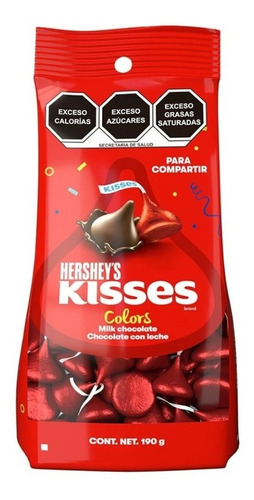 2 Bolsas Kisses Chocolates Hersheys Colors Rojo