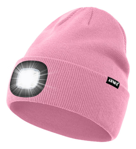 Atnke Gorro Con Luz Led, Recargable Por Usb, 4 Led, Para Co.