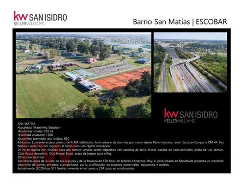 Lote En Venta. Barrio San Matías. Escobar