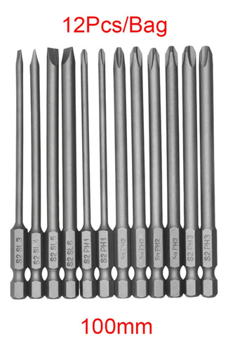 Juego De Brocas Phillips S2 De 100 Mm, 12 Piezas