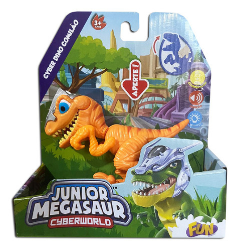 Dinossauro Comilao Junior Megasaur Laranja Fun F00172