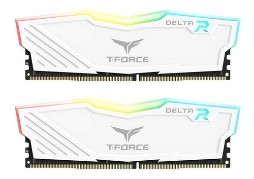 Memória RAM T-Force Delta RGB color branco  16GB 2 Team Group TF4D416G3200HC16CDC01