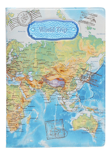 Funda De Pasaporte Con Diseño De Mapa Mundial Para Documento