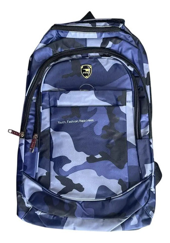 Hila Blsa Camuflada Es Lar Infantil Juvenil Refrçada Cr Azul- Eleste Desenh D Te Id Camuflad