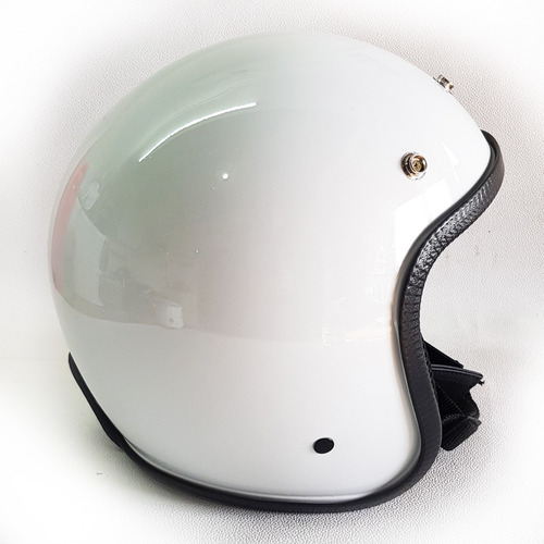Imagem 1 de 5 de Capacete Old School Moto Scooter - Harley - White Gloss