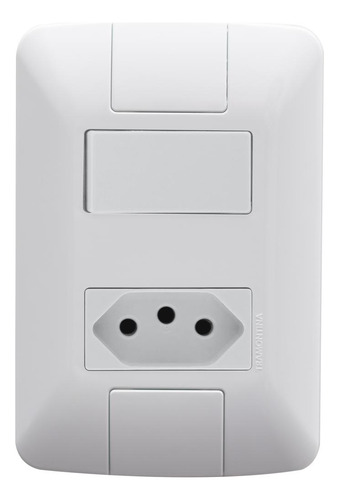 Conjunto 4x2 Com 1 Interruptor Simples 6 A 250 V E 1 Tomada