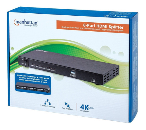 Video Splitter Manhattan Hdmi 8 Puertos De Video Negro /vc