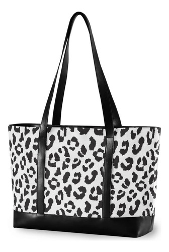 Bolso Tote Para Ordenador Portatil K1 Leopardo Blanco Mujer