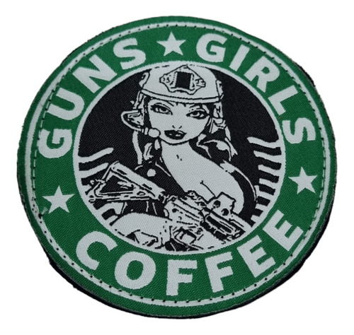 Parche Bordado Abrojo Guns Girls Coffee Tactico Sog Team