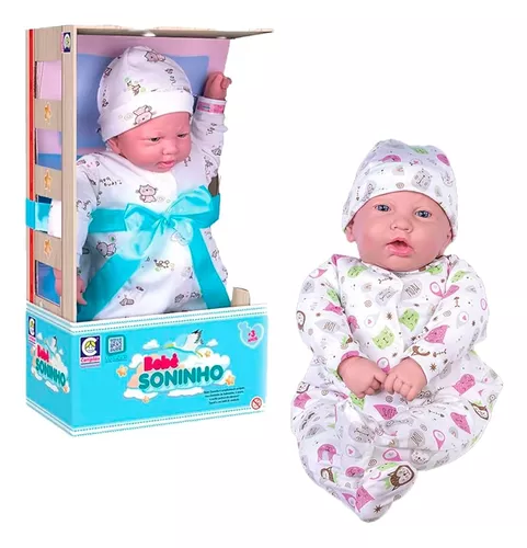 Boneca Reborn Realista Carequinha Fofa + Carrinho Infantil em