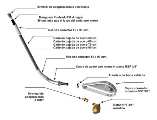 Bajada Reforzada Completa Vigía Neumático Original Con Rotor