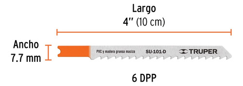 Segueta Corte Recto Madera 10cm Acabado Grueso 5pz 18136