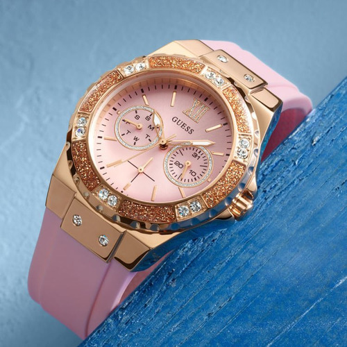 Relógio Guess Feminino Strass Silicone 92696lpgsru2 W1053l3
