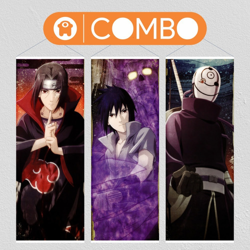 Lonas  De Naruto Clan Uchiha X 3  Para Colgar - Animeras